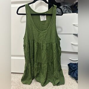 One Clothing Green Relaxed Tiered Tank Top